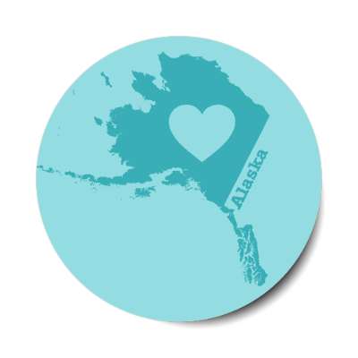 alaska state heart silhouette stickers, magnet