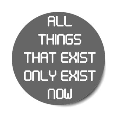 all things that exist only exist now stickers, magnet