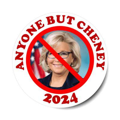 anyone but cheney liz elizabeth red slash stickers, magnet