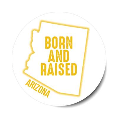 arizona born and raised state outline stickers, magnet