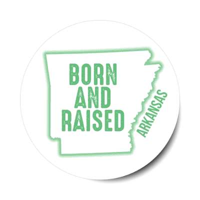 arkansas born and raised state outline stickers, magnet