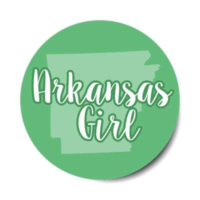 arkansas girl us state shape stickers, magnet