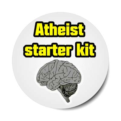 atheist starter kit brain stickers, magnet