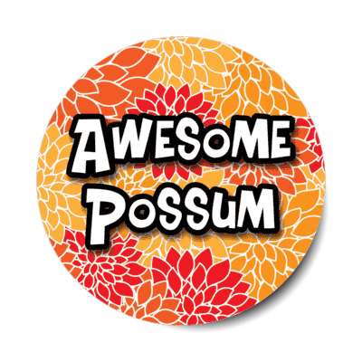 awesome possum seventies saying stickers, magnet