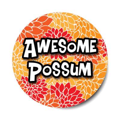 awesome possum seventies saying stickers, magnet