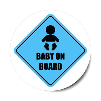 baby on board sign blue stickers, magnet