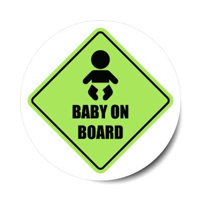 baby on board sign green stickers, magnet