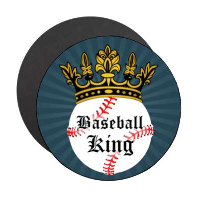baseball king crown stickers, magnet