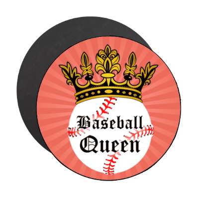 baseball queen crown stickers, magnet