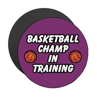 basketball champ in training stickers, magnet