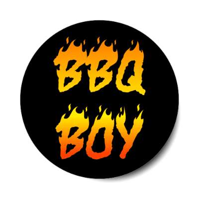 bbq boy barbecue fan stickers, magnet
