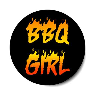 bbq girl barbecue fan stickers, magnet
