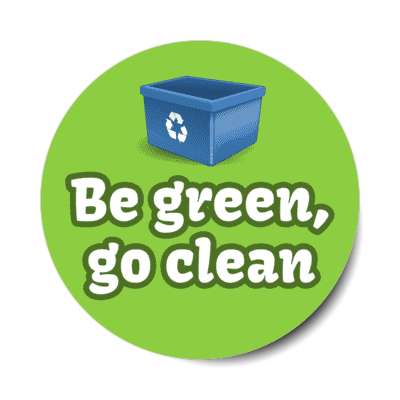 be green go clean recycle bin stickers, magnet