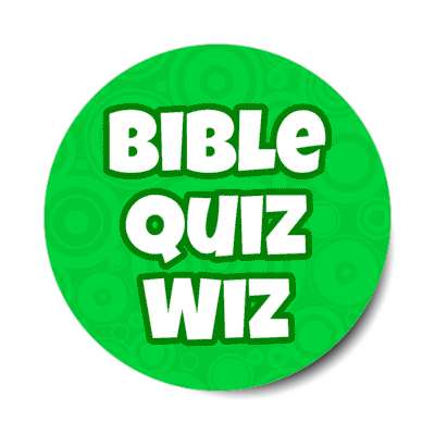 bible quiz wiz fun rhyme green stickers, magnet