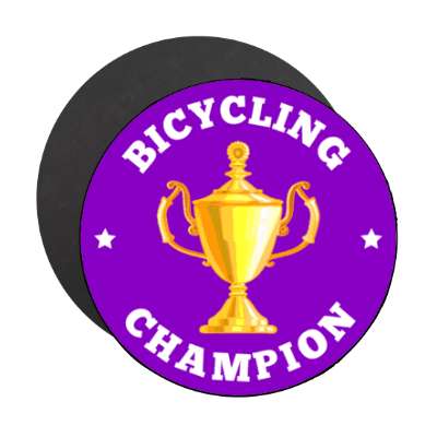 bicycling champion trophy stickers, magnet
