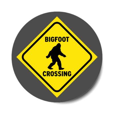 bigfoot crossing sign novelty stickers, magnet