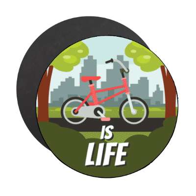 biking is life outdoors stickers, magnet