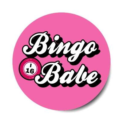 bingo babe pink stickers, magnet