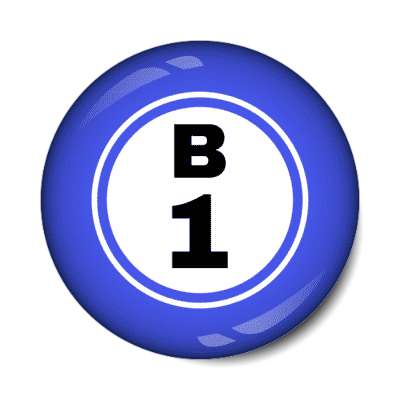 bingo ball lucky number b 1 blue stickers, magnet
