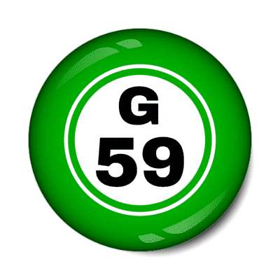 bingo ball lucky number g 59 green stickers, magnet