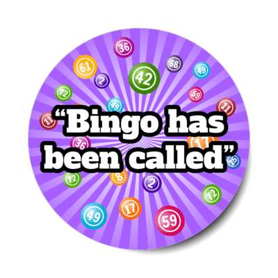 bingo has been called rays burst bingo balls stickers, magnet