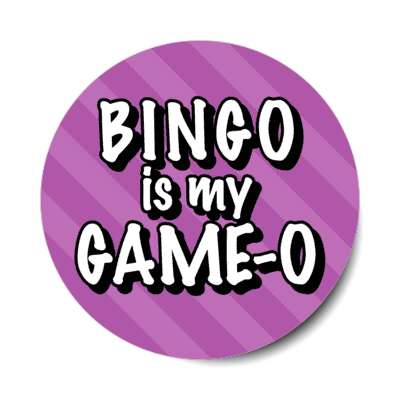 bingo is my game o funny rhyming wordplay stickers, magnet