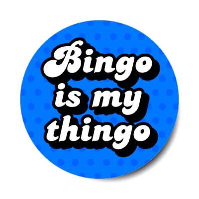 bingo is my thingo wordplay fun stickers, magnet
