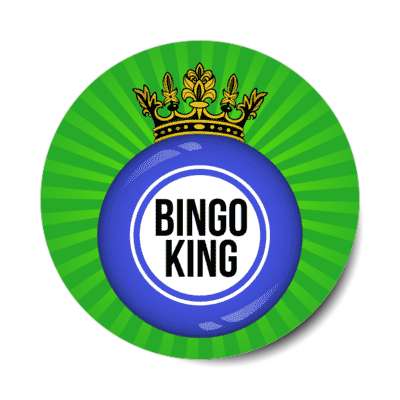 bingo king crown bingo ball rays stickers, magnet