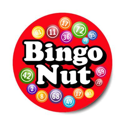bingo nut bingo balls stickers, magnet