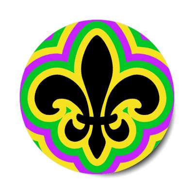 black fleur de lis color vibes stickers, magnet