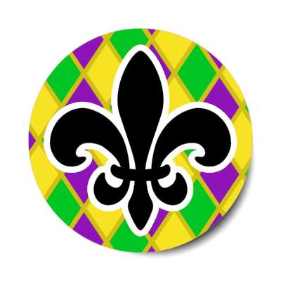 black fleur de lis quilted background stickers, magnet