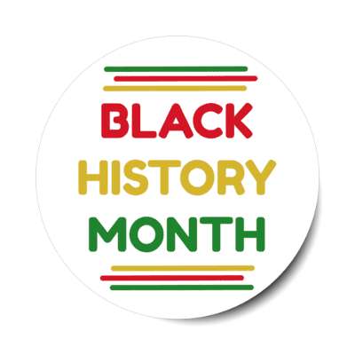 black history month smooth african colors white stickers, magnet