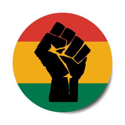 black raised fist african flag stickers, magnet