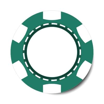 blank poker chip green stickers, magnet