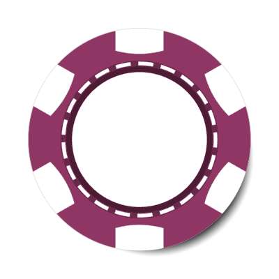 blank poker chip purple stickers, magnet