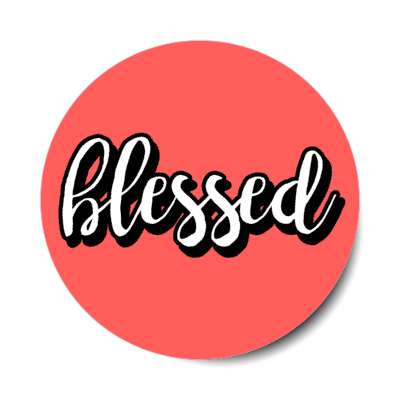 blessed christian cursive stickers, magnet