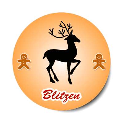 blitzen santas reindeer gingerbread man cookies stickers, magnet