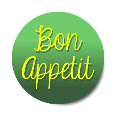 bon appetit green stickers, magnet