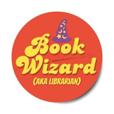 book wizard aka librarian stickers, magnet