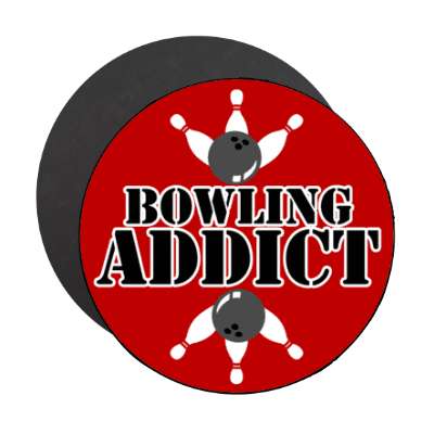 bowling addict stencil bowling ball pins stickers, magnet
