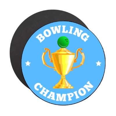 bowling champion trophy stars stickers, magnet