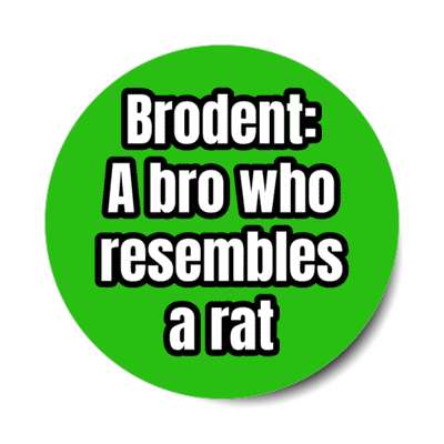 brodent a bro who resembles a rat stickers, magnet