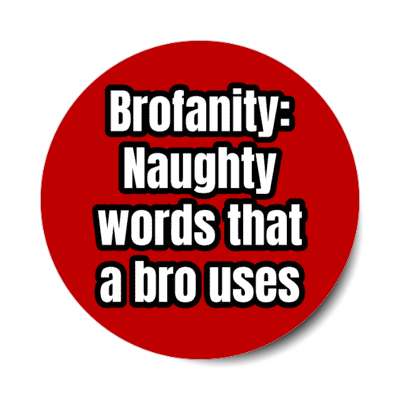 brofanity naughty words that a bro uses stickers, magnet