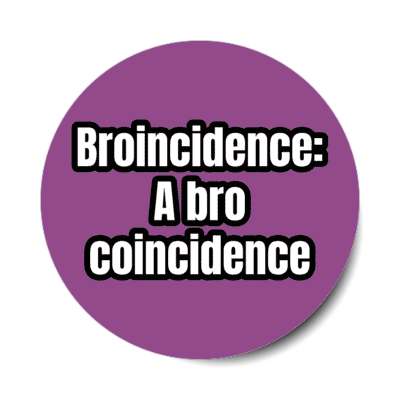 broincidence a bro coincidence stickers, magnet