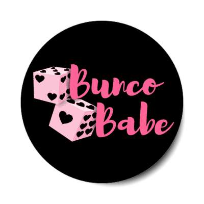 bunco babe heart dice stickers, magnet