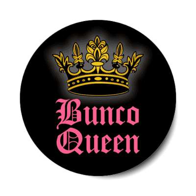 bunco queen crown dice stickers, magnet