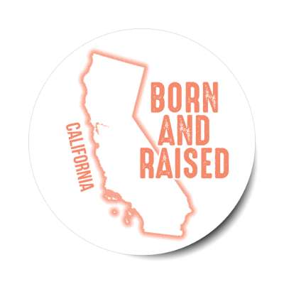 california born and raised state outline stickers, magnet