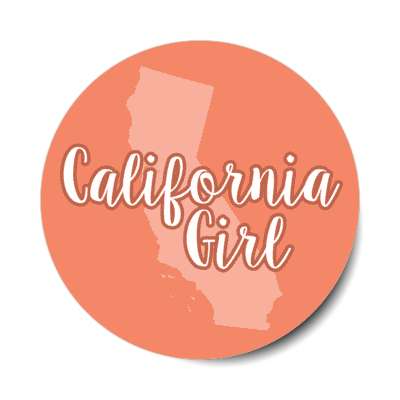 california girl us state shape stickers, magnet