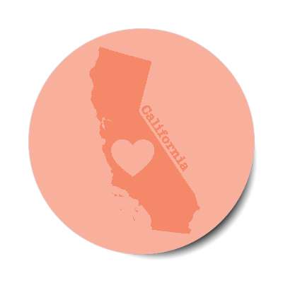 california state heart silhouette stickers, magnet