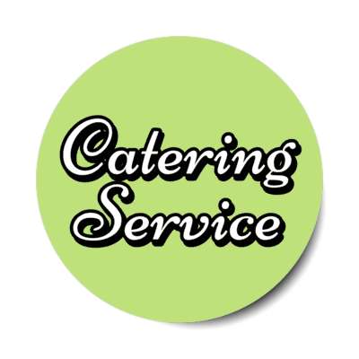 catering service green stickers, magnet